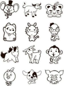 Tranh tô màu 12 con giáp