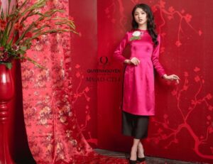 Áo dài cách tân cổ tròn