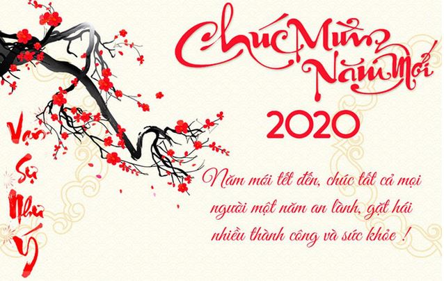 Mẫu thiệp chúc mừng năm mới 2020 độc đáo